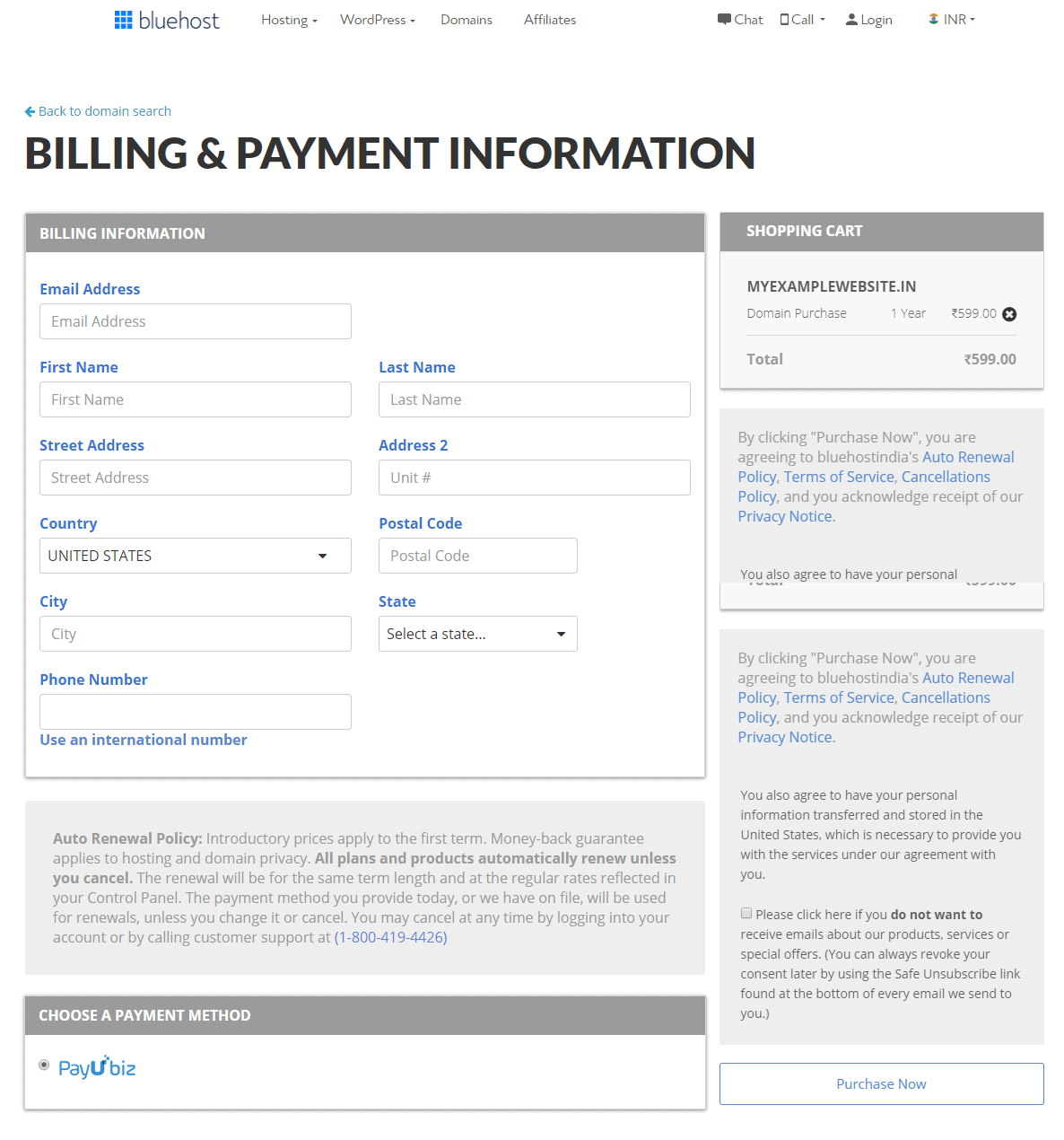 Billing and Payment Information