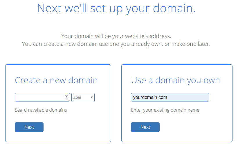 Bluehost Choose a Domain Name