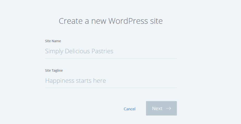 Enter the Site Name & Tagline