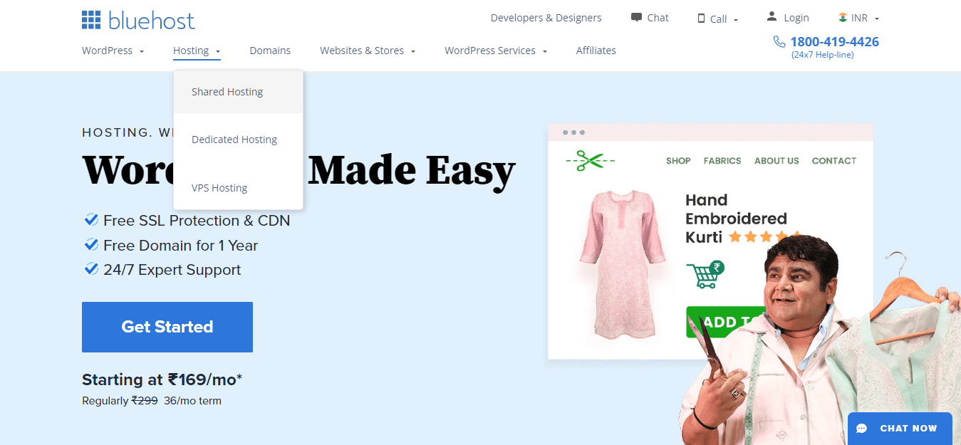 Select a Bluehost India hosting package Select a Bluehost India hosting package